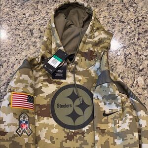 Nike Camo Steelers On field apparel Salute to Service Hoodie BNWT XL